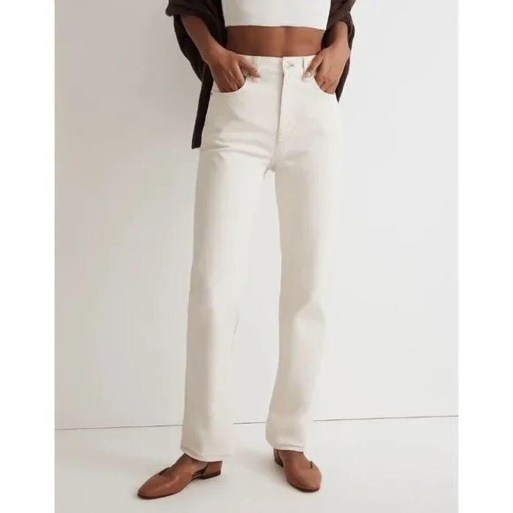 MADEWELL The High-Rise Perfect Vintage Jean in Tile White Size 28